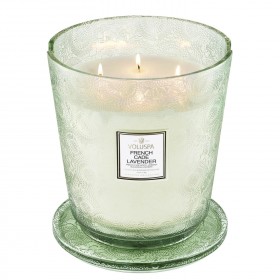 Voluspa – Vela de lareira com 5 pavios, aroma de cade francês e lavanda