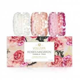Voluspa – Set regalo con 3 candele al gusto di macaron e rose