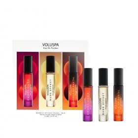 Voluspa – Set de regalo de viaje con trío de Eau de Parfum Cálido y Especiado