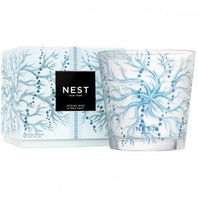 Vela decorativa de lujo Nest – Niebla Oceánica y Sal Marina, 4 mechas