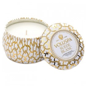 Voluspa – Κερί μίνι κασσίτερου σε λευκό χρώμα από σουέτ